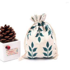Gift Wrap 1 PC 3 Sizes Drawstring Burlap Hessian Jute Bag Wedding Favor Pouch Jewelry Packaging Christmas Party Supplies