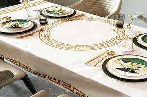 Luxury Designer TABLECLOTH 3D Vattentät bordsduk Rektangulär middag Hem Kök Dekorativt polyesterte TABLECOVER SQX8077801