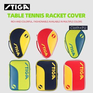 Conjuntos de tênis de mesa Original Stiga Table Tennis Case Ping Pong Double-Deck Bag Sport Bag para PU Shell Racket Cover Square Racket Bag CP-9WRY 231127