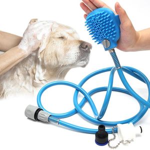 Spruzzatori Nuovo strumento per testa da bagno per animali domestici Comodo massaggiatore Strumento per testa da doccia Pulizia Spruzzatore per lavaggio Spazzola per cani Forniture per il bagno per animali Doccia per cani