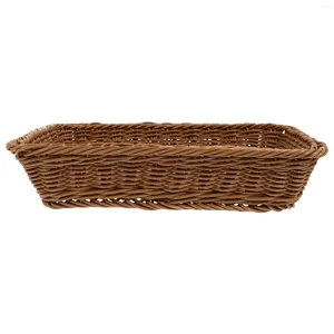 Zestawy naczyń stołowych prostokątny koszyk rattanu wiklinowy chleb naśladowanie schowku do przechowywania gościnnego ręcznika uchwyt owocowy