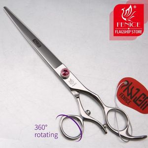 Cleaners Fenice Professional 7.0 /8.0 Inch 360° Rotating Handle Pet Grooming Scissors Dog Cutting Straight Grooming Shears