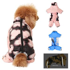 Macacão de neve menina menino roupas de inverno pequeno cão luxo quente pet para baixo jaqueta ao ar livre roupa snowsuit com zíper para chihuahua navio da gota