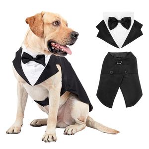 Shoes Dog Clothes Pet Wedding Suit Dress Sets For Small Medium Large Dogs Puppy Gentleman's Clothing With Bow Tie Pet Party Apparel