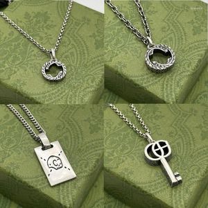 Gioielli con ciondolo H TB VL G Collane Designer di alta qualità G Collana in argento 925 FF Catena da uomo Chiave da donna Teschio Tigre con lettera F