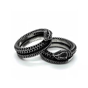 дизайнерское кольцо в виде змеиФабрика новых роскошных колец высокого качества Модные украшения для нового серебра старого трехмерного размера для мужчин и женщин CHD2311279-6 Flybirdlu