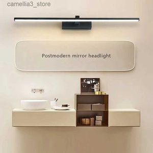 Wall Lamps LED Wall Lamps Modern Minimalist Long Strip Black White Backdrop Lights For Bathroom Bedroom Study Decoration Lighting Fixtures Q231127