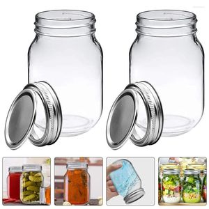 Garrafas de armazenamento 6 Pcs Jelly Jars Portátil Recipiente de Alimento Pequeno com Tampa Salada Vidro Selado Mason Jam