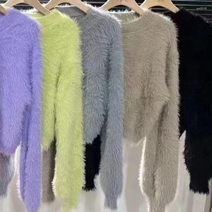 Women's Sweaters Autumn And Winter Imitation Mink Plush Sweater Pullover Soft Glutinous Lazy Style Knitted Top