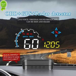 2022 Araba Başlangıç ​​Ekranı OBD+GPS Hız Gösterimi Su Sıcaklığı Alarm HUD Hız Ölçüm Radar Otomatik Uyarı Aleti M20