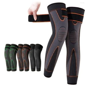 Knee Pads 2pcs Compression Support Lengthen Stripe Sport Sleeve Protector Elastic Long Kneepad Brace Volleyball Running