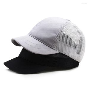 Ball Caps Men's Short Brim Fast Dry Baseball Cap Casual Plain Small Mesh Breathable Snapback For Women Bone Gorras Dad Hat