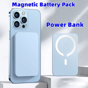 Power Bank Manyetik Pil Paketi 5000mAh Kapasite Mıknatıs Powerbank Kablosuz Şarj Cihazı İPhone 15 Pro Max 14 13 Pro 12 Mini 11 Cep Telefonu Harici Powerbanks