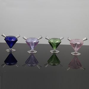 Cool Colorful Diamond Style Pyrex Thick Glass Pipes Bubbler Filter Portable Dry Herb Tobacco Preroll Rolling Cigarette Cigar Bong Holder Waterpipe Smoking DHL