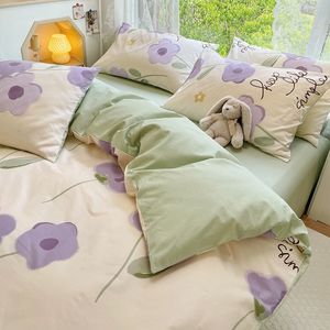 Bedding sets LOCHAS home Nordic bed four-piece bedding set summer winter blankets for bed queen size bed sheets set bedroom bed linen calico 230427