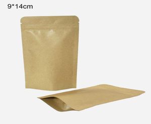 50pcslot 914cm Stand Up Kraft Paper Zip Lock Package Bag Party DIY ALUMINIUM FOIL TOP PACLER POUCH FOOD SNACK TOR