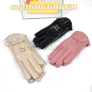 2024 Winter Leather Plush Touch Screen for Cycling with Warm Insulated Sheepskin Fingertip Gloves Great Online