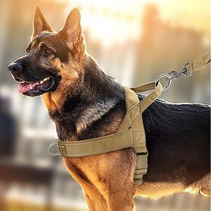 Set Tactical Dog Vest Hunting Dog Clothes Nylon Army Police Pets Vest Militär Molle Combat Training Harness for K9 Service Dog