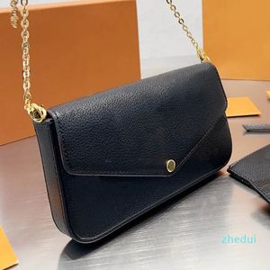 Designer Totes Crossbody Purse Letter Priting Shoulder Portafoglio in vera pelle 3 pezzi Set Messenger Handbag Luxurys Flap Card pack Chian Saddle Hand Bag