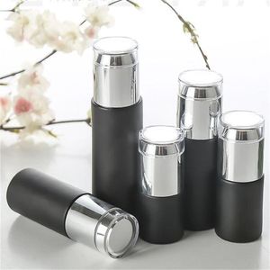 フロストブラックガラスボトルローションローションミストスプレーポンプボトルボトルサンプルストレージコンテナ20ml 30ml 40ml 50ml 60ml 80ml 100ml Nakx