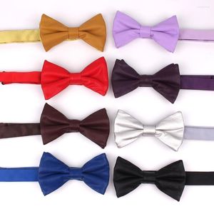 Bow Ties Men Bowtie Casual PU Leather Tie For Women AdultBow Cravats Male Solid Color Knot Party Black Bowties