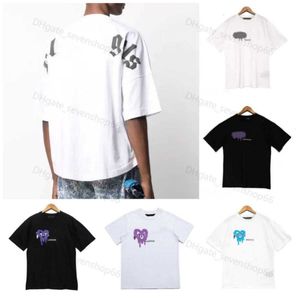 2024 Men's T Shirts T Shirt Palms Angels City Designer Limited Inkjet Graffiti Letter Printing Men's Women's Sailboat Kortärmad avslappnad QW