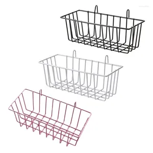 Storage Baskets Nordic Wrought Iron Hanging Basket Ornaments Po Wall Grid Panel Display Shelf Organizer Rack W3JE