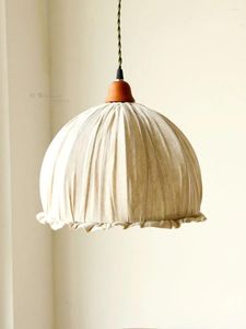 Lampade a sospensione Lampadario in cotone e lino Nordico retrò country minimalista Sala da tè giapponese