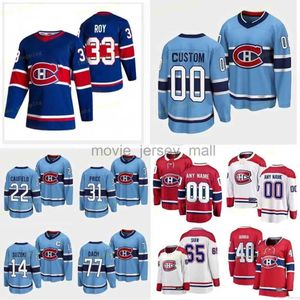 Custom Canadiens 2022-23 Reverse Retro Hockey Trikots Montreals Sean Monahan Jur Slafkovsky Nick Suzuki Xhek Cole Caufield Brenda