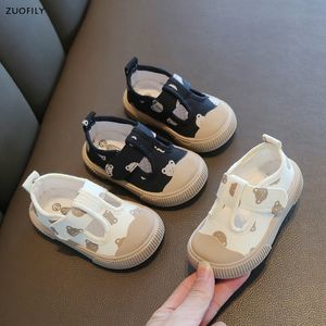 Tênis sapatos de bebê fofo urso criança meninos sapatos esportivos para crianças nascidas de lona planícies infantil infantil calçados casuais sapatos 230427