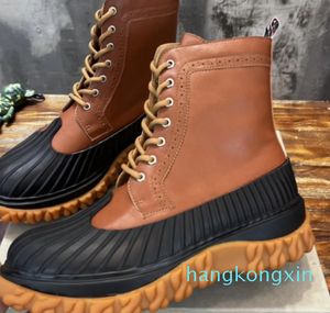 Botas de grife para homens thoms couro de bezerro sola de borracha longwing chelsea pato bota browne luxo camelo preto rendas até calçado tamanho