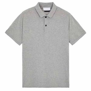 Erkekler Sıradan Polo Gömlek Moda Marka Tişört Erkekler Yaz Kavuzu İş Kırış Polo Erkekler Rahat Düz Renk Kısa Knapılı Düğme Polo T-Shirt Topstoney 1807#