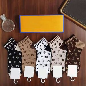 Designer Men's and Women's Socks Five pairs of luxury sport letter printed socks Embroidered cotton Men's and women's with boxes