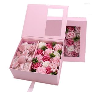 Dekorative Blumen Valentinstag Seife Rose Kreatives Geschenk Liebe Briefkasten Nelkenblume der Mutter
