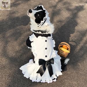 ドレスペットメイドの衣装大きな犬の服ミディアムアンドラージドッグコスプレスーツサモエドボーダーコリーラブラドールドッグドッグドッグアクセサリー