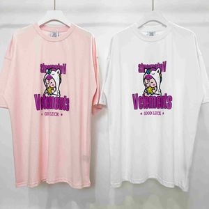 Erkek Tişörtler Vetements Tshirt Erkek Kadınlar 11 Karikatür Eğlenceli Unicorn Baskı Tshirt Vetements Giysileri J230427