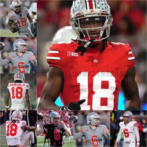 Maglia personalizzata Ohio State Buckeyes Marvin Harrison Jr. Maglia Kyle McCord Football cucita Ezekiel Elliott Chris Olave Justin Fields Eddie George Cade Stover