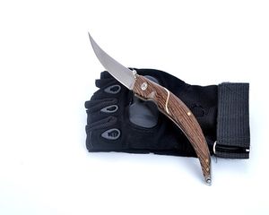 Hot A1917 Coltello pieghevole tascabile 440C Lama polacca a specchio Ala di pollo Manico in legno Campeggio esterno Escursionismo Pesca Coltelli EDC con borsa in nylon