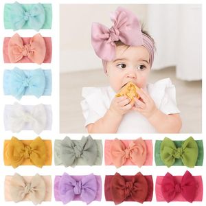 Hair Accessories 1pc Of 13 Colors Baby Nylon Knotted Headbands Girls Big Bows Head Wraps Infants Toddlers Hairbands Kid Fairy Turban Gift