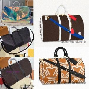 Duffel mens designer travel clutch on luggage bag men basketball totes keepall 55 50 pvc clear handbag duffle overnight bag2492