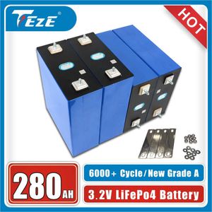 3.2v 280Ah Lifepo4 battery 4/8/16 brand new A-level fully matched DIY with bus charging battery pack suitable for golf carts and electric vehicles