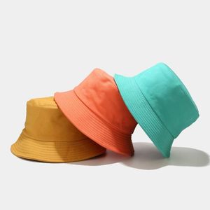 Berets Pure Color Light Board Double-sided Panama Fisherman Hat Outdoor Sunscreen Simple Bob Sun Foldable Women Basin HatBerets