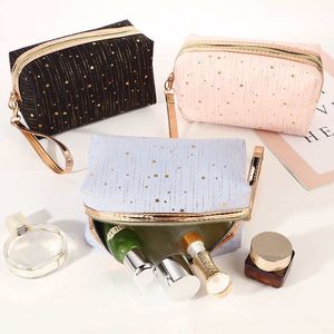 Portable Gold Star Dacron Cosmetic Storage Wash Hand Bags Waterproof Zipper Pouch For Travel Home Skincare Makeup Lipstick Eyebrow pencil Organizer Handbag Cases