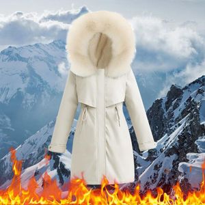 Jackets femininos 2023 Mulheres inverno parkas parkas colorido com capuz com capuz de casacos de casacos de espessura com bolsos com cintura com cintura outwear