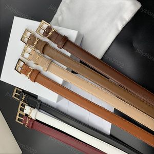 Luxurys Designers Leather Belts For Women Fashion Letter S Buckle Belt Thin Womens Smooth y Waistband Girdle Ladies Mens Cintura Ceintures Width 2.5cm