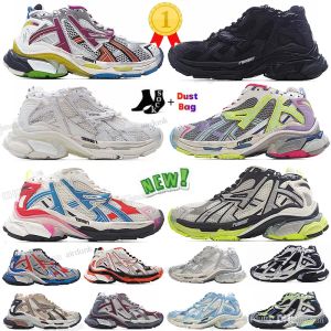 Projektanci Women Men Buty Casual Buty Paris Runner 7.0 Przekazanie zmysłów retro trenerzy czarny biały różowy błękitne trampki Dekonstrukcja Burgundii Jogging 7 trampek