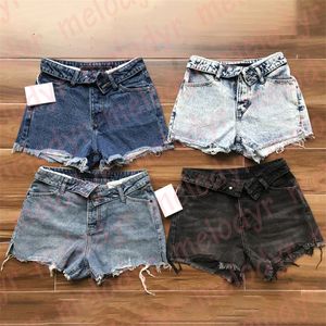 Designer Denim Shorts Summer Summer Summer Short Street Mid Waist Blue calça curta