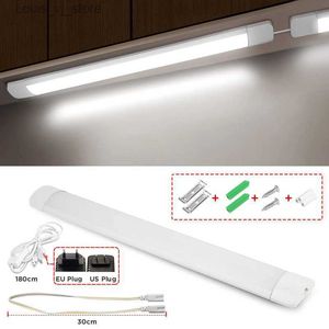 Night Lights Led Lights For Kitchen Under Cabinet Lamp 220V 110V 10W 20W T5 Led Tube Plug Bedroom Wardrobe Wall Lamp Home Closet Lighting YQ231127