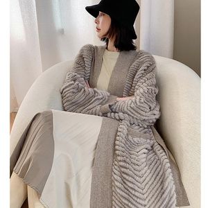 Fur Hdhohr 2022新しい高品質のナチュラルミンクファーコート女性