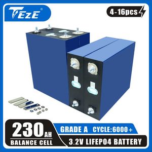 NUOVO 4-16PCS 230AH Grado A LiFePO4 Batteria 3.2V Cellulare Ricaricabile 12V 24V 100% Piena Capacità ciclo profondo Accumulatori e caricabatterie di riserva per CAMPER SENZA IVA